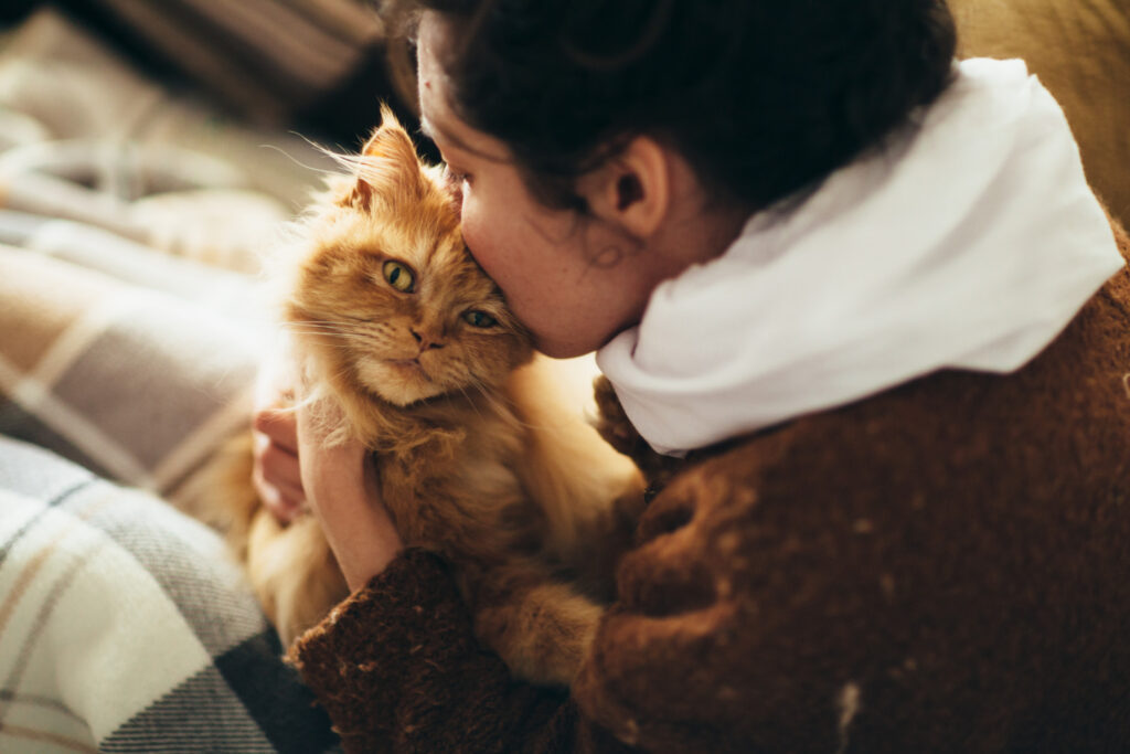 woman with cat